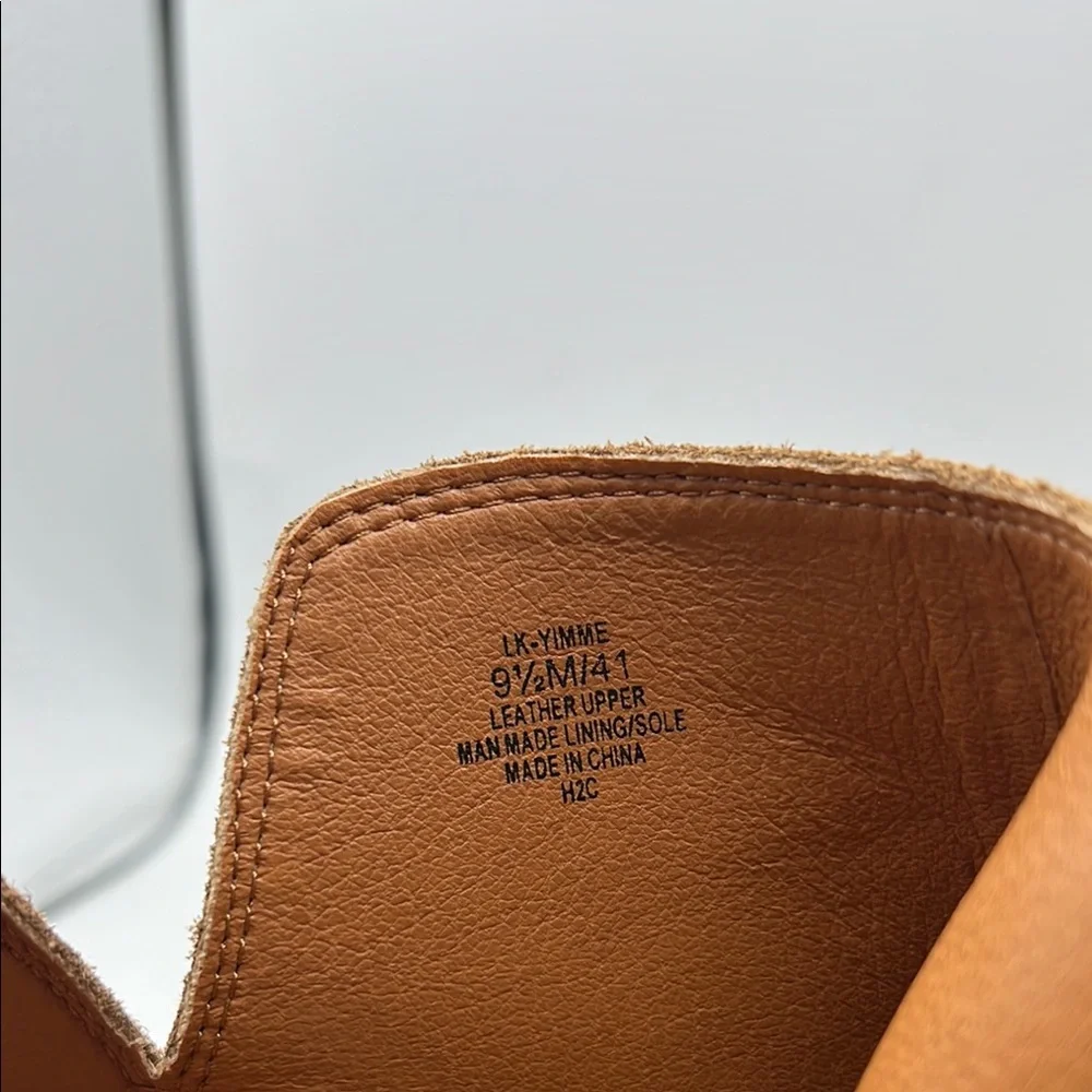 NEW Lucky Brand‎ Sz 9 1/2 Yimmie Suede Tan Wedge Ankle Boot